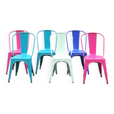 Suite de 6 chaises de jardin Tolix