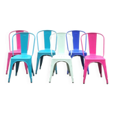 Set of 6 Tolix garden chairs