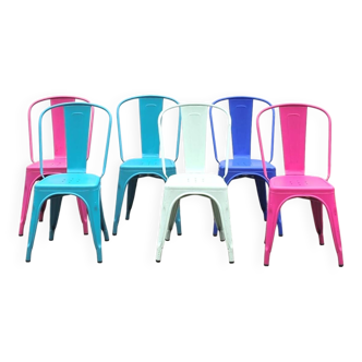 Set of 6 Tolix garden chairs