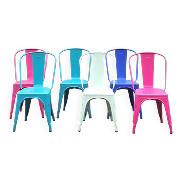 Suite de 6 chaises de jardin Tolix