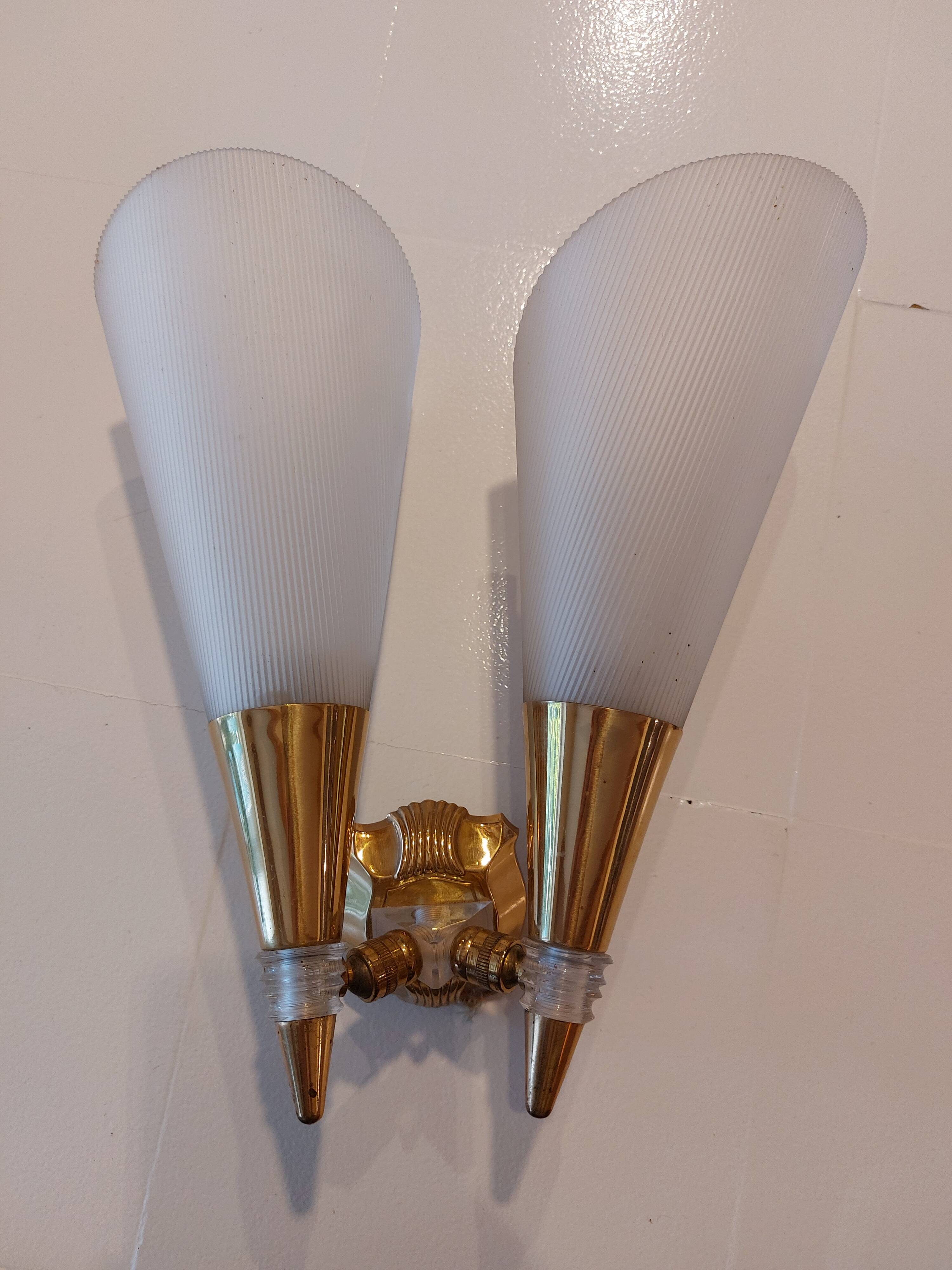 vintage double wall light, 50s-60s