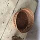 Set of 3 vintage brown wicker baskets from the 1960s, different sizes.