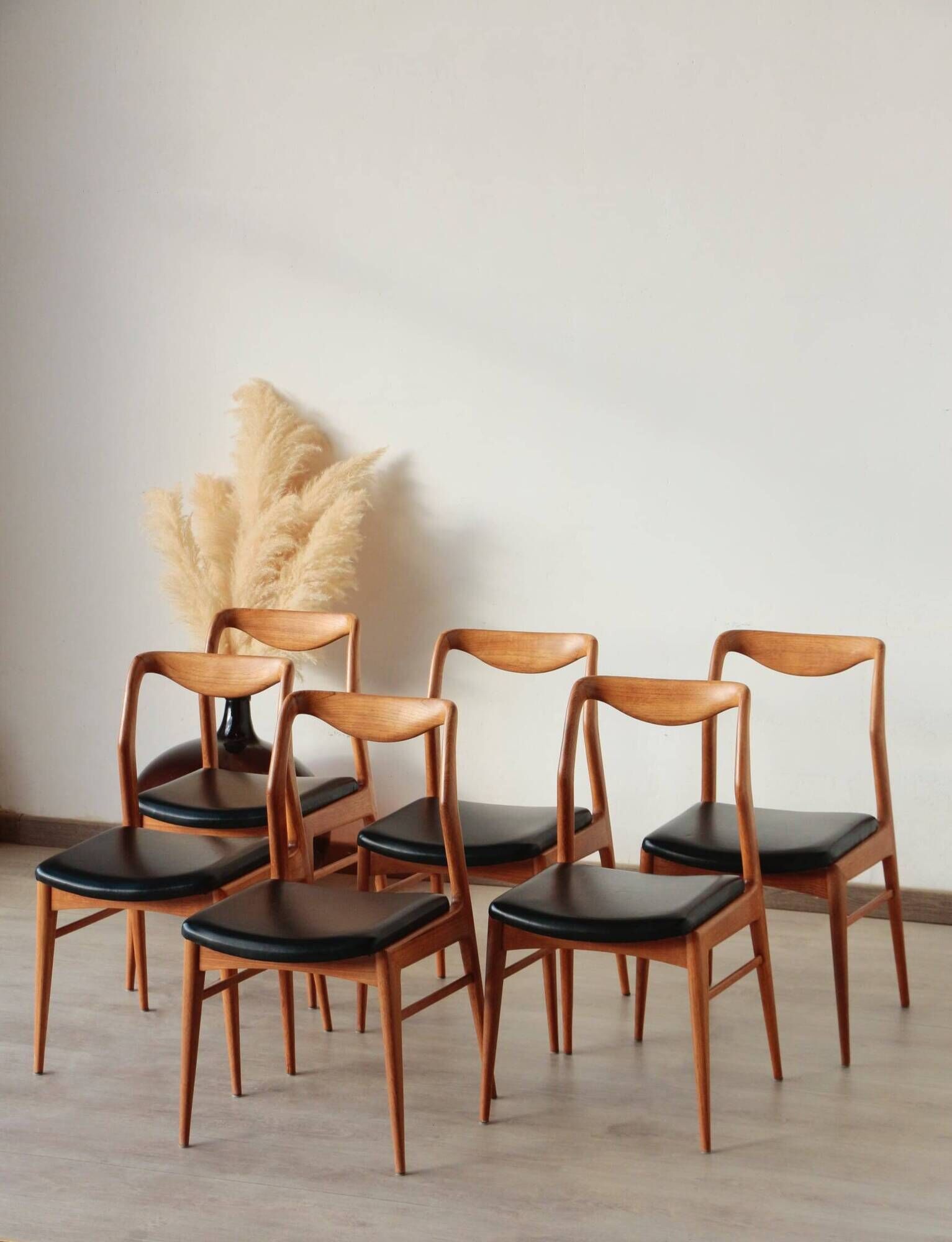 Set of 6 Vintage Scandinavian Teak Chairs – 1960s