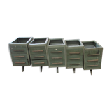 Set of 5 metal lockers