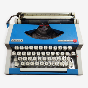 Vintage blue luxury Olympia Traveler typewriter
