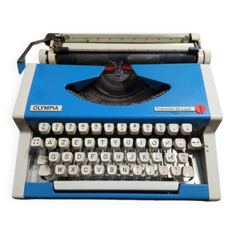 Vintage blue luxury Olympia Traveler typewriter