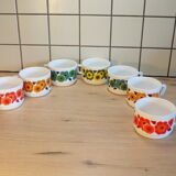 7 Arcopal lotus cups