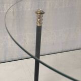 Glass tripod side coffee table - 60s/70s