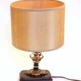 Glass and brass foot lamp