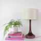 1960s Portuguese Amethyst Opaline Glass Table Lamp
