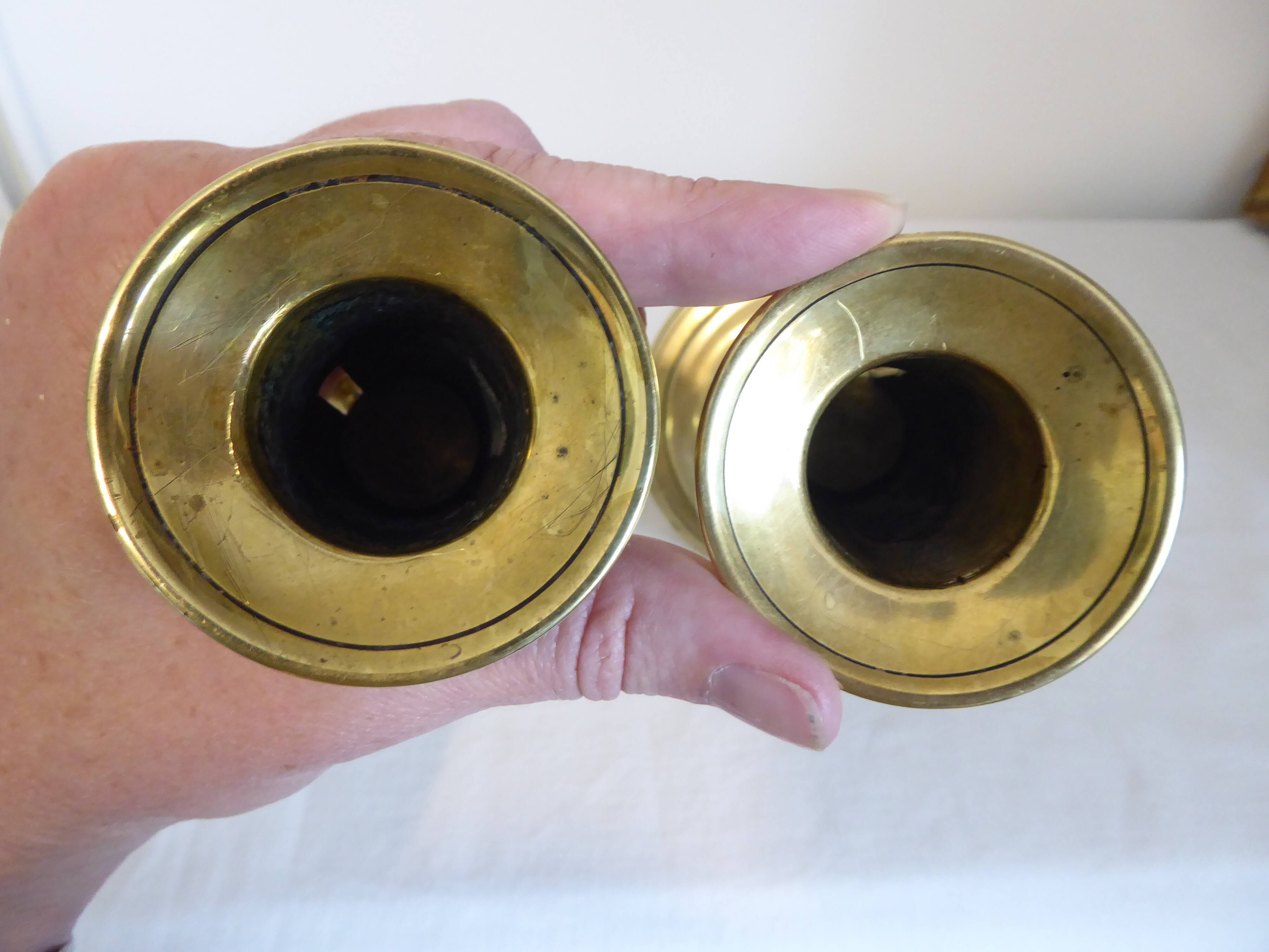 Pair of brass candlesticks