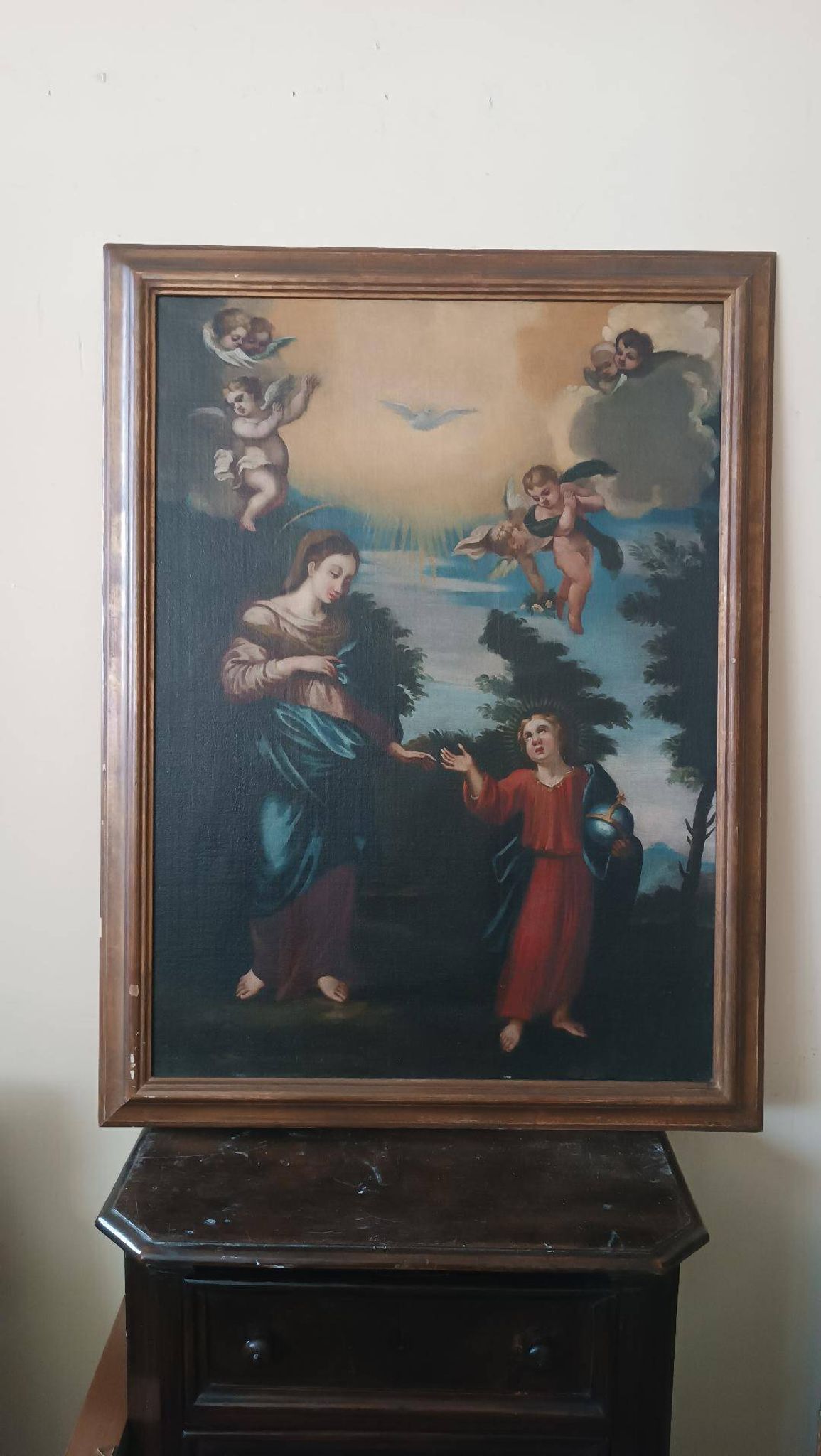 Old oil painting on canvas, 18th century