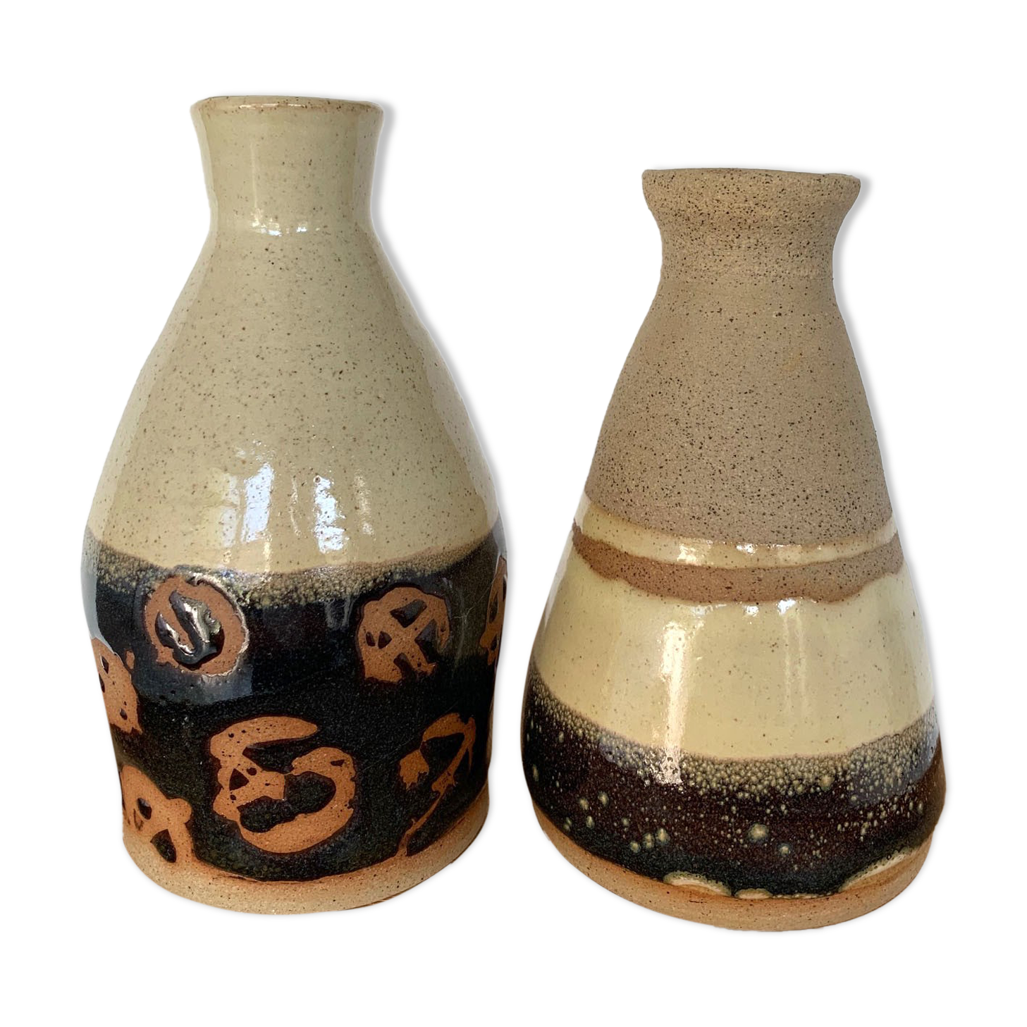 Artisanal sandstone form bottles