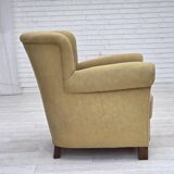 1960s, Danish relax chair, original light green furniture wool.