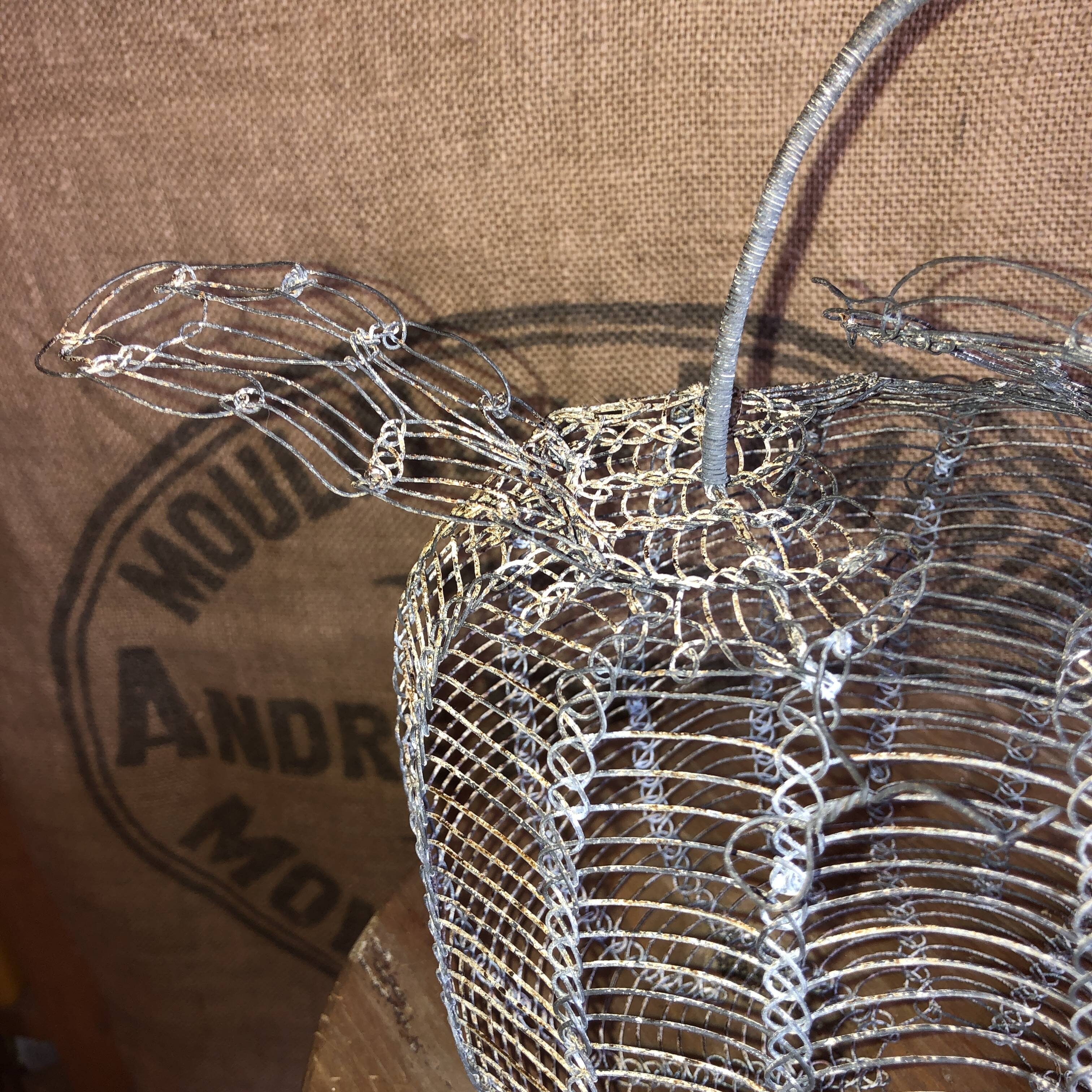 Old wire and mesh egg basket
