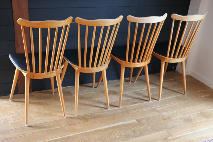 4 chairs baumann v5 skaï black light beech
