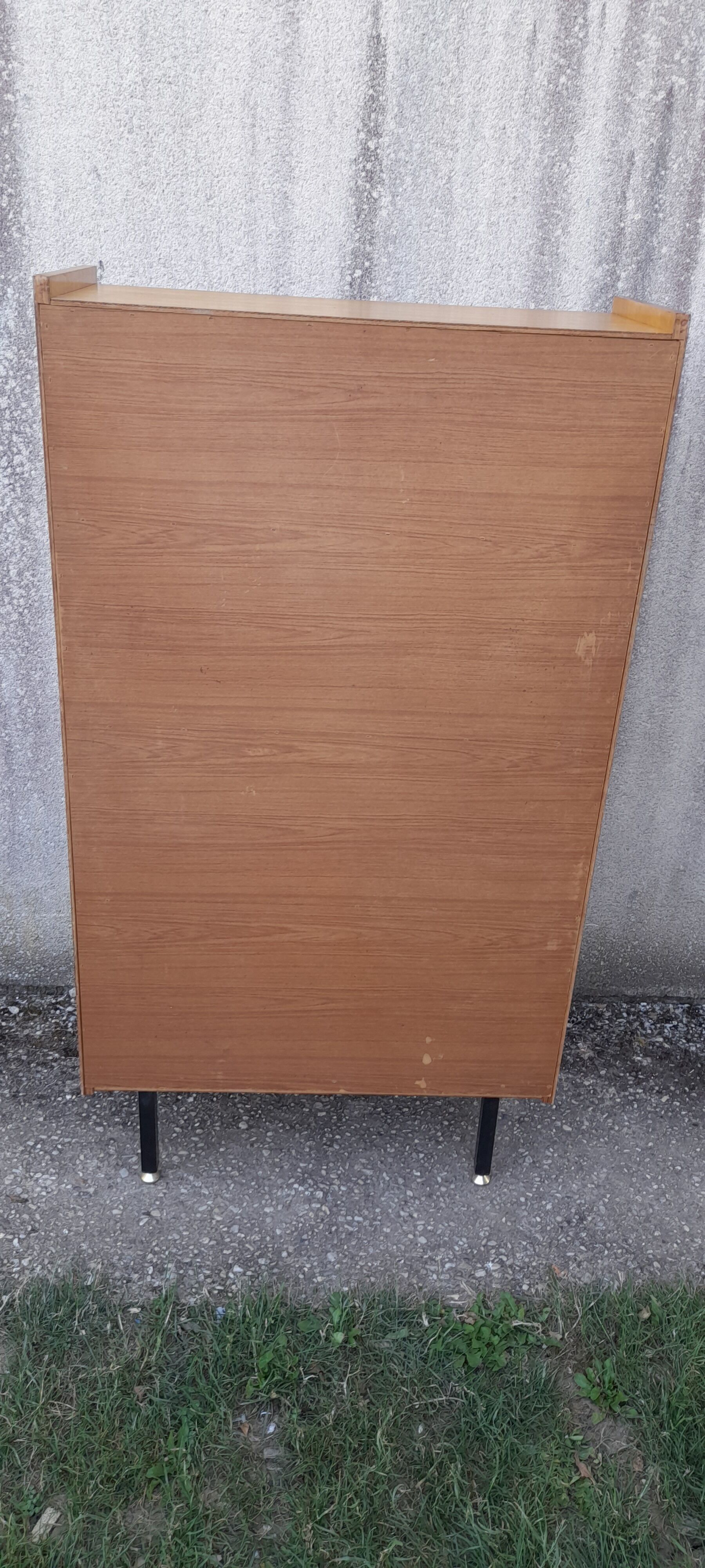 Bibus bibliothèque vitrée en placage de chêne clair H 134 cm