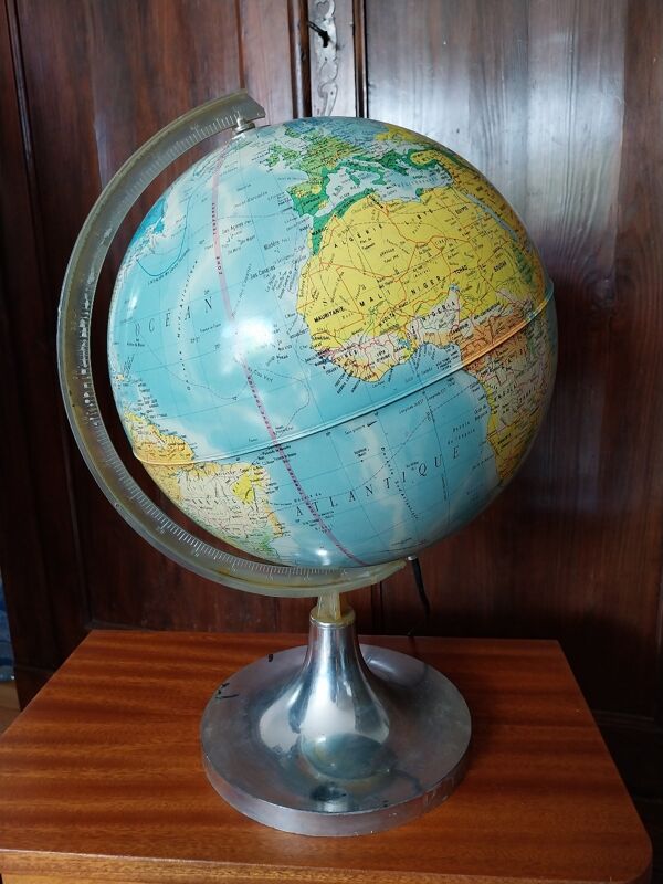 Mappemonde lumineuse années 80