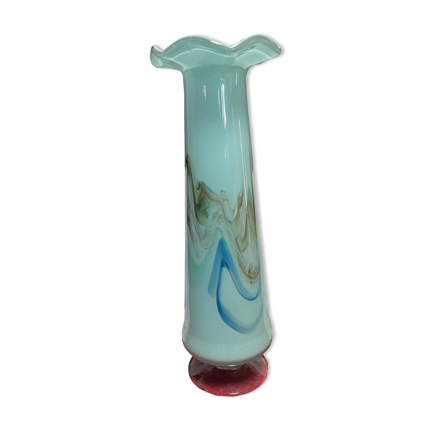 Blue opaline vase