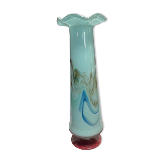 Vase bleu en opaline