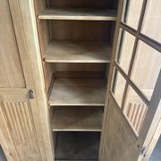 Large asymmetrical Art Deco wardrobe with three doors in oak (renovated)