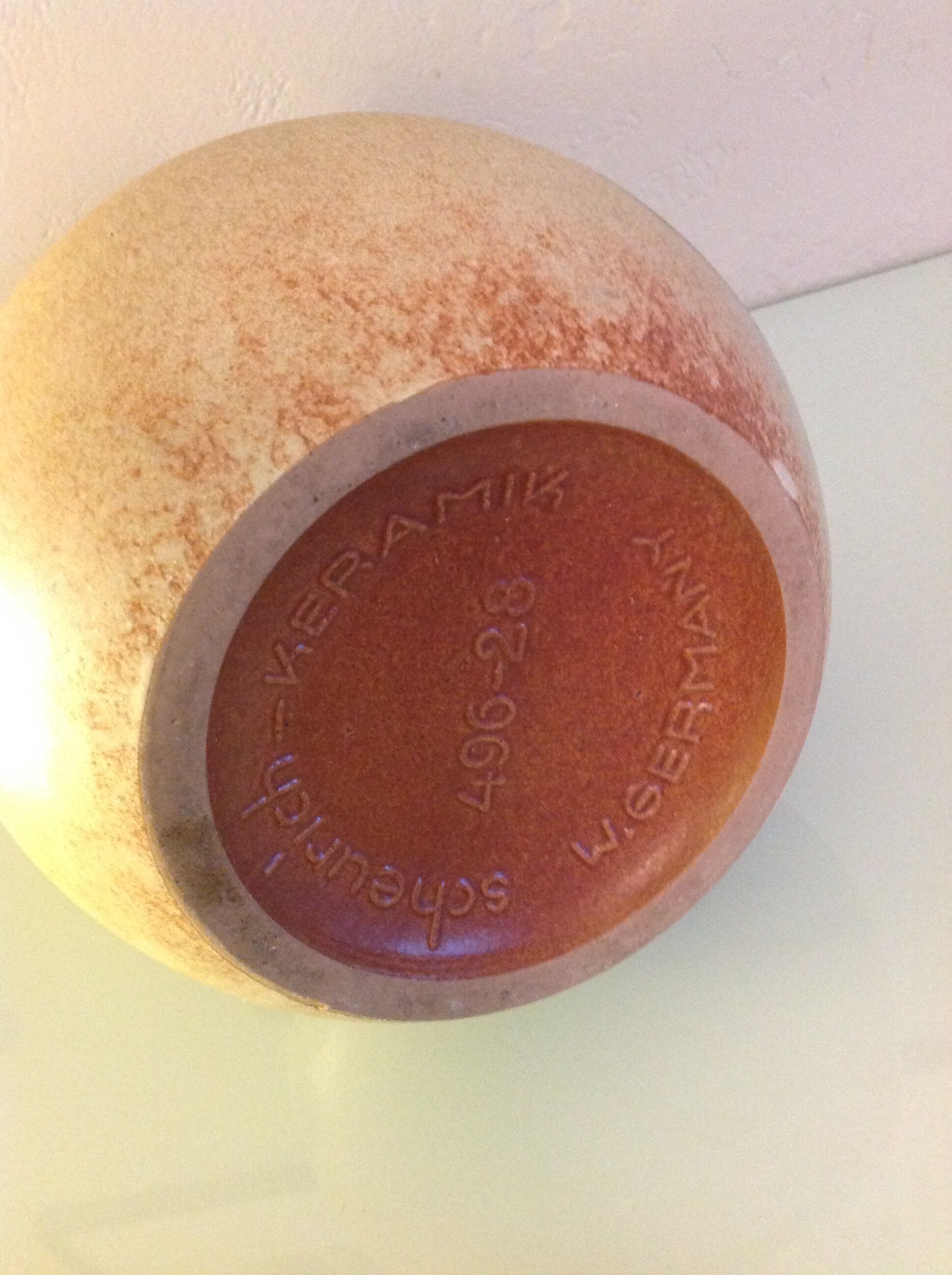 Vase ball scheurich vintage beige ceramic