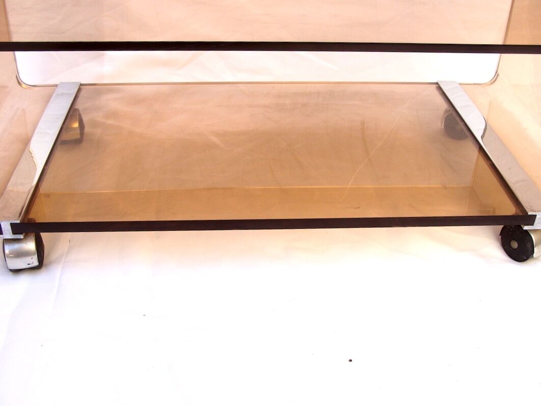 Plexiglas design rolling coffee table