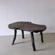 Wabi-sabi rustic dark wood side table | Belgium | Vintage
