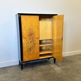 Exquisite 1950s neoclassical sycamore secretaire by Frères De Coene, Belgium.