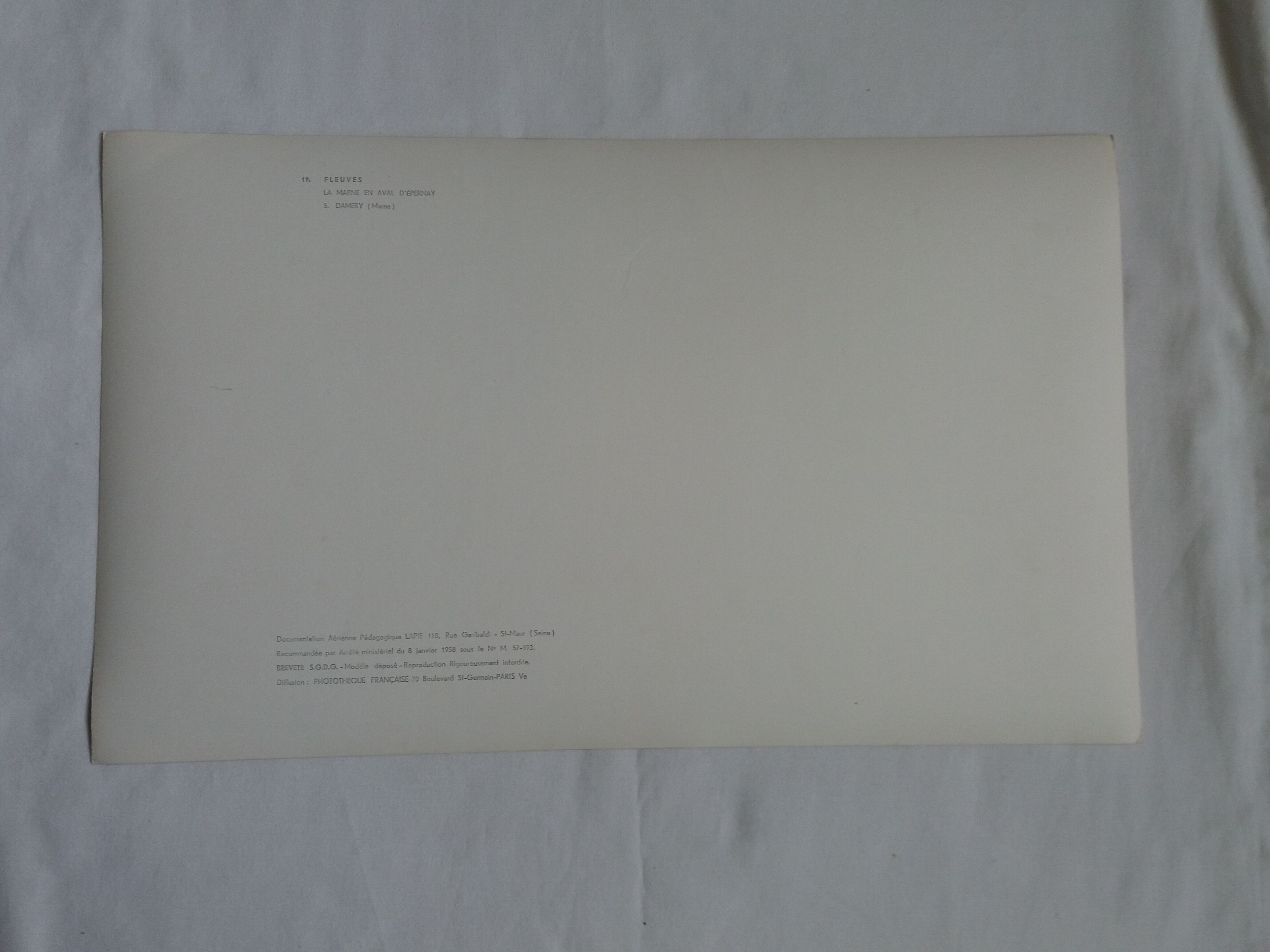 Aerial photograph LaPie 1958 The Marne downstream of Epernay Damery