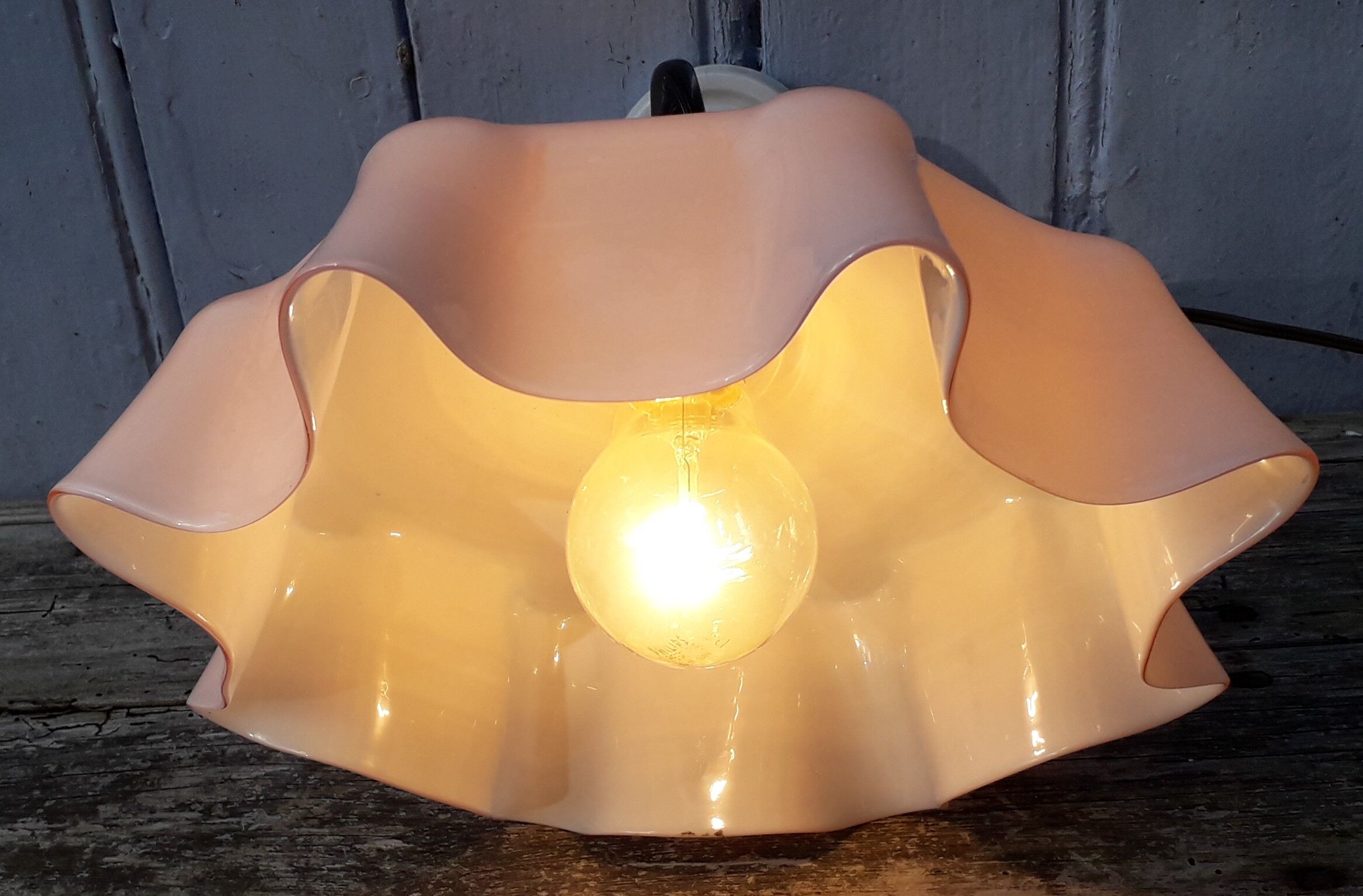 Pink opaline sconce