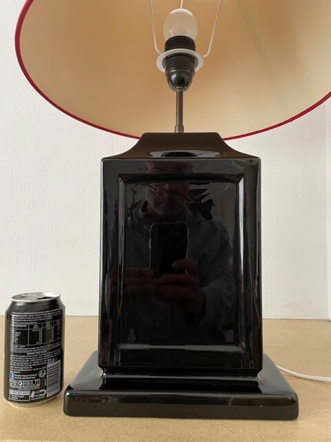 Vintage black ceramic lamp base 1980