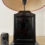 Vintage black ceramic lamp base 1980