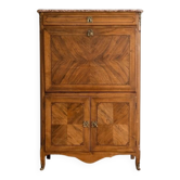 Louis XV secretary in marquetry and marble top