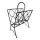 Porte revue fer forgé et rotin design attribué à Jacques Adnet