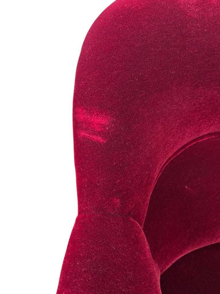 Vintage burgundy armchair / single armchair / fringed armchair