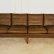 Vintage retro Danish mid-century G. Thams 4 person sofa in brown leather 1960