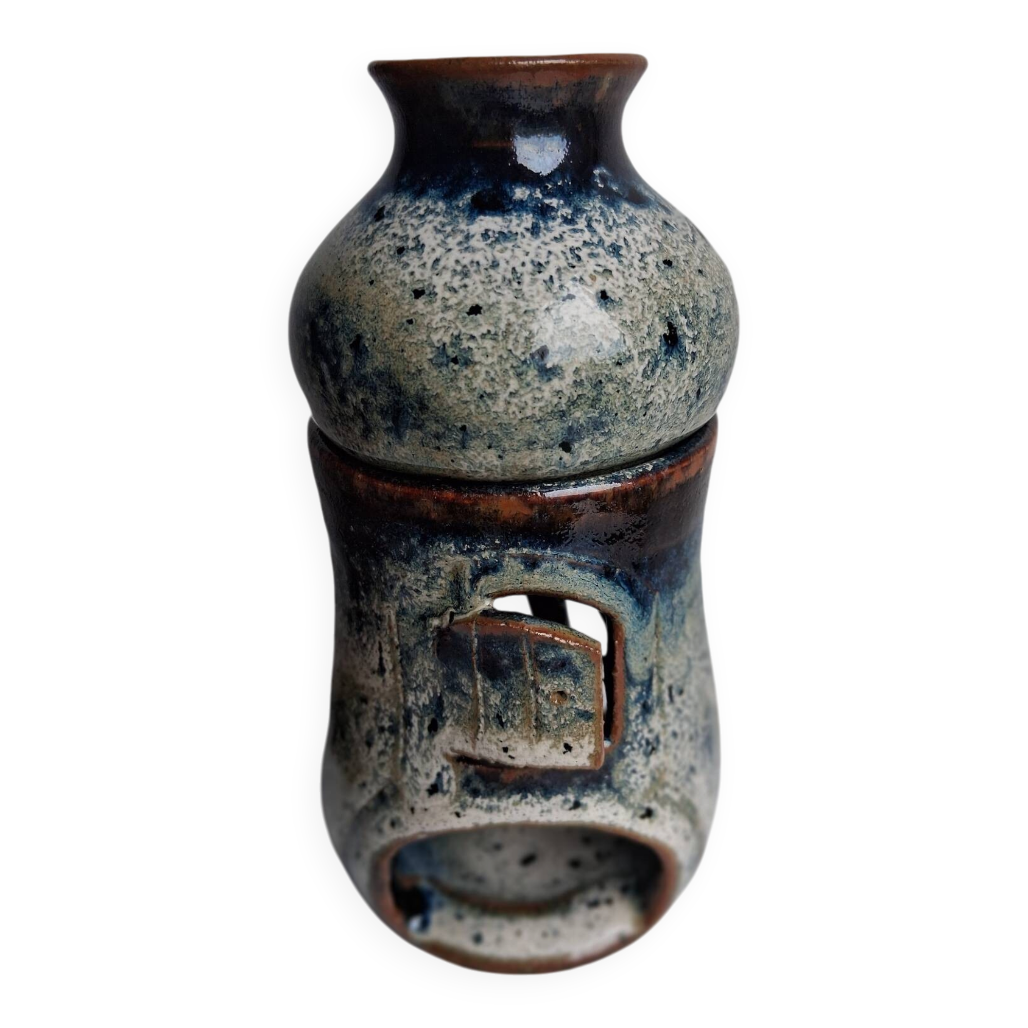 Vintage scented burner in glazed stoneware signed Paralou – 1970s/1980s.