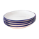 Set of 4 Deep Dessert Plates – White & Blue Rim