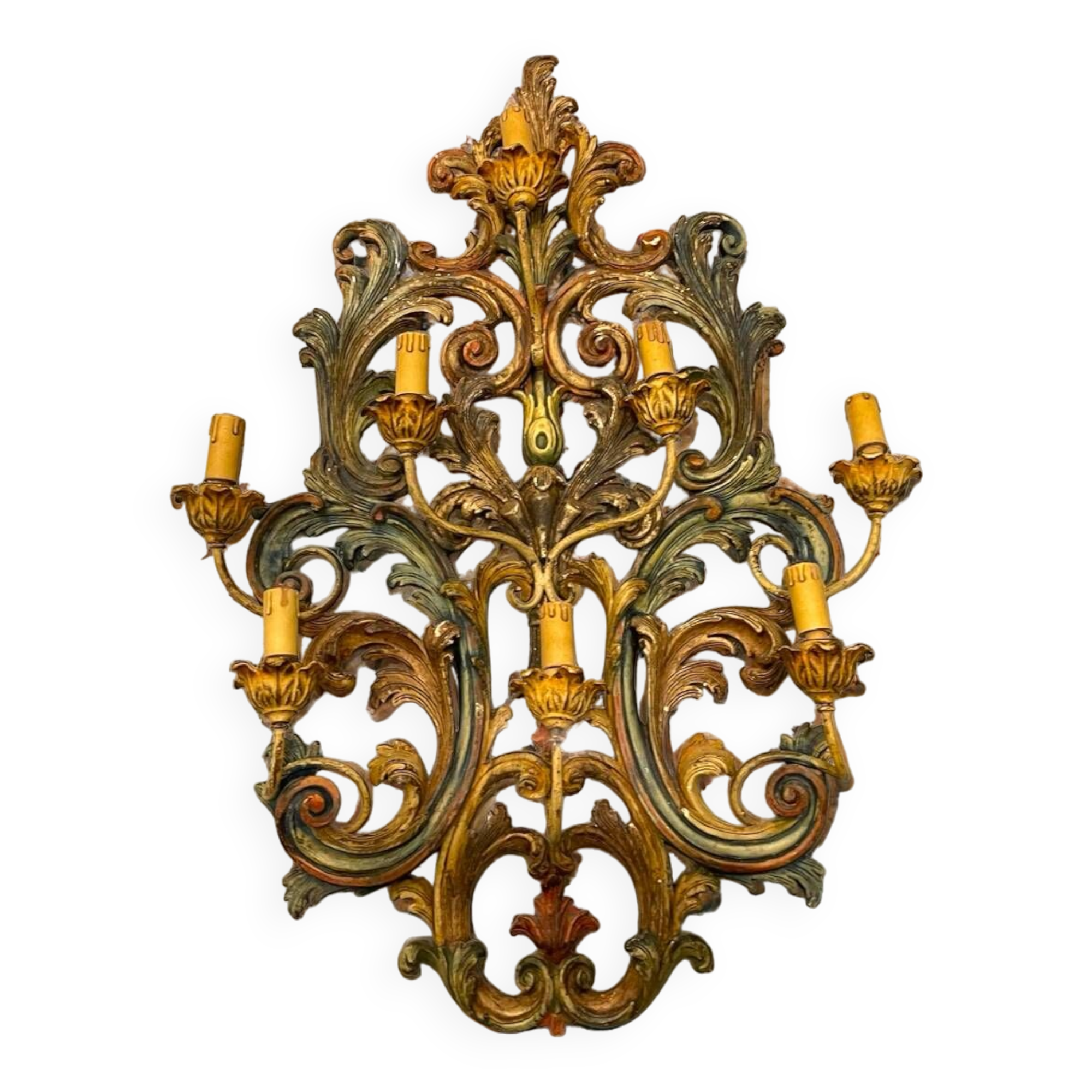 Large Italian Wooden Sconces 1950’s