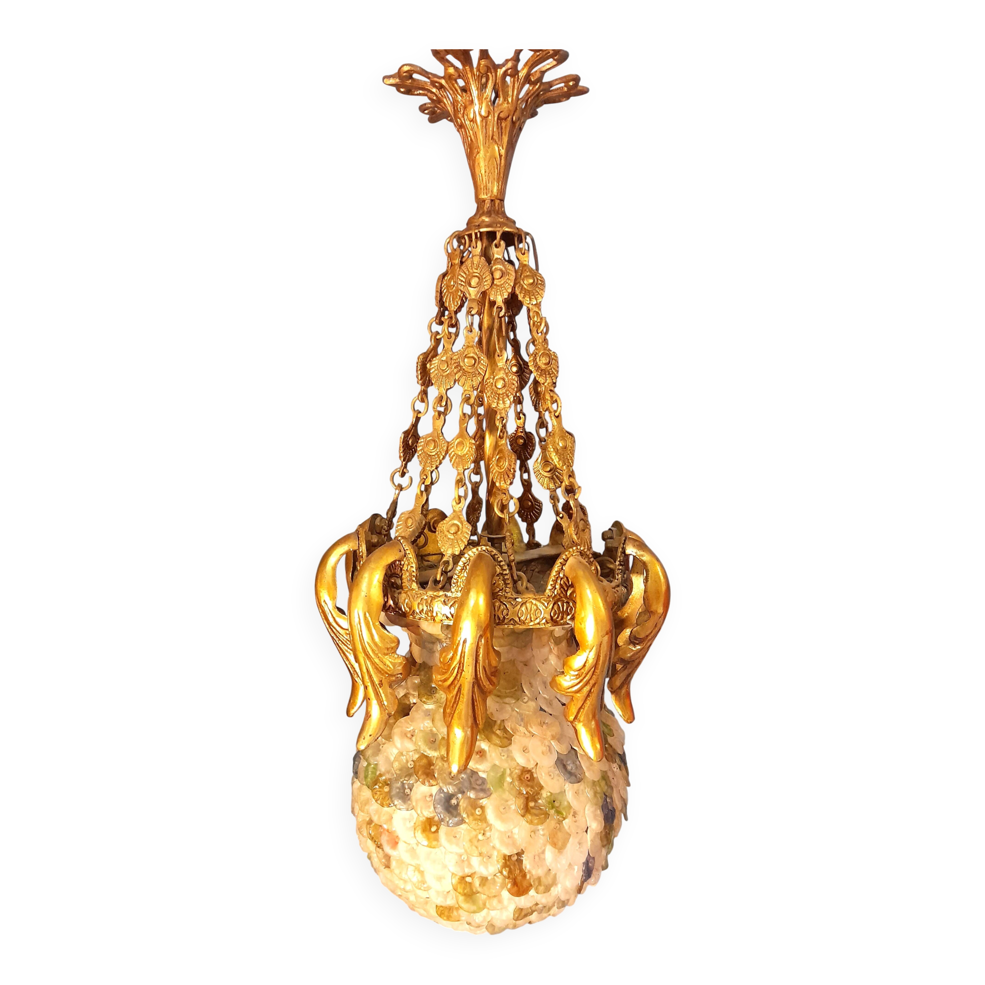 Glass paste lustre suspension Italy 1950s