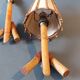 Pair of bamboo and rattan wall lights 1960/1970.