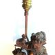 Lamp foot, metal sculpture statue: Woman and angelot "Lightness", Napoleon III