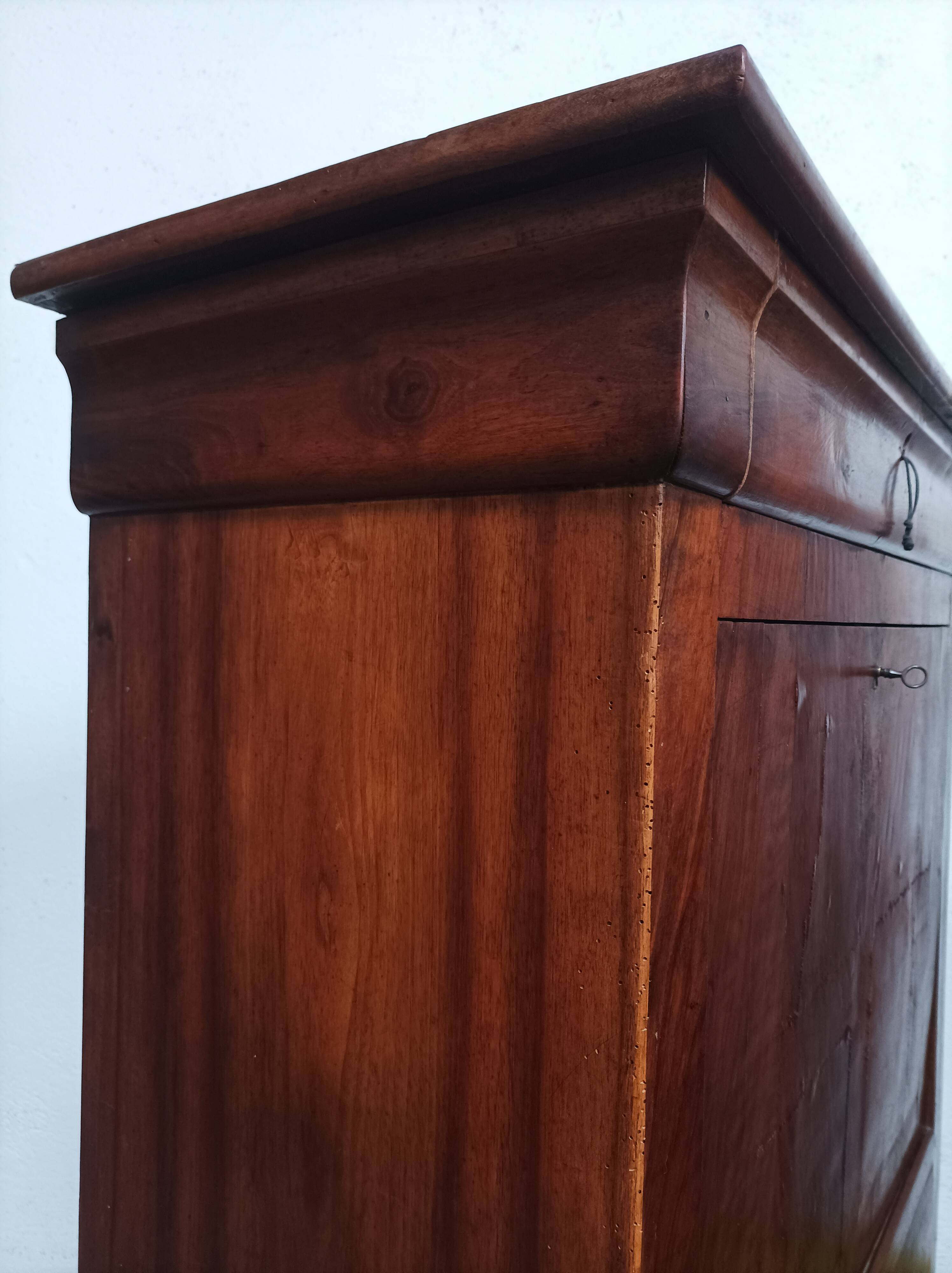 Louis Philippe secretary in oak and burr walnut