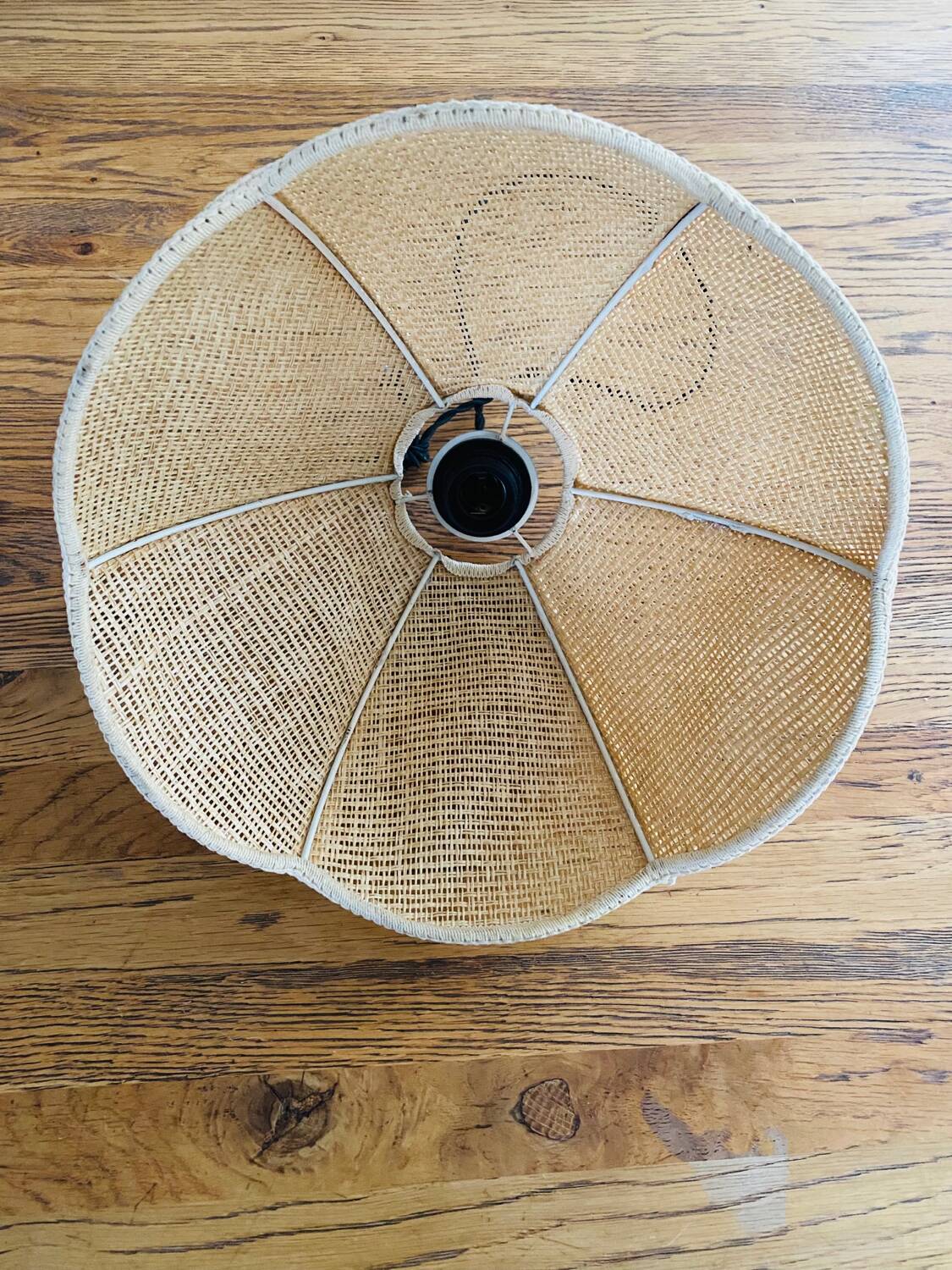 Vintage rattan flower pendant