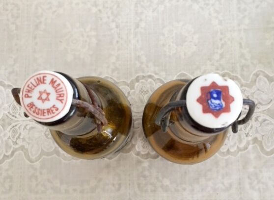 2 bouteilles Brasserie verre ambré