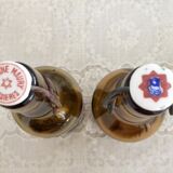 2 bottles Brasserie amber glass