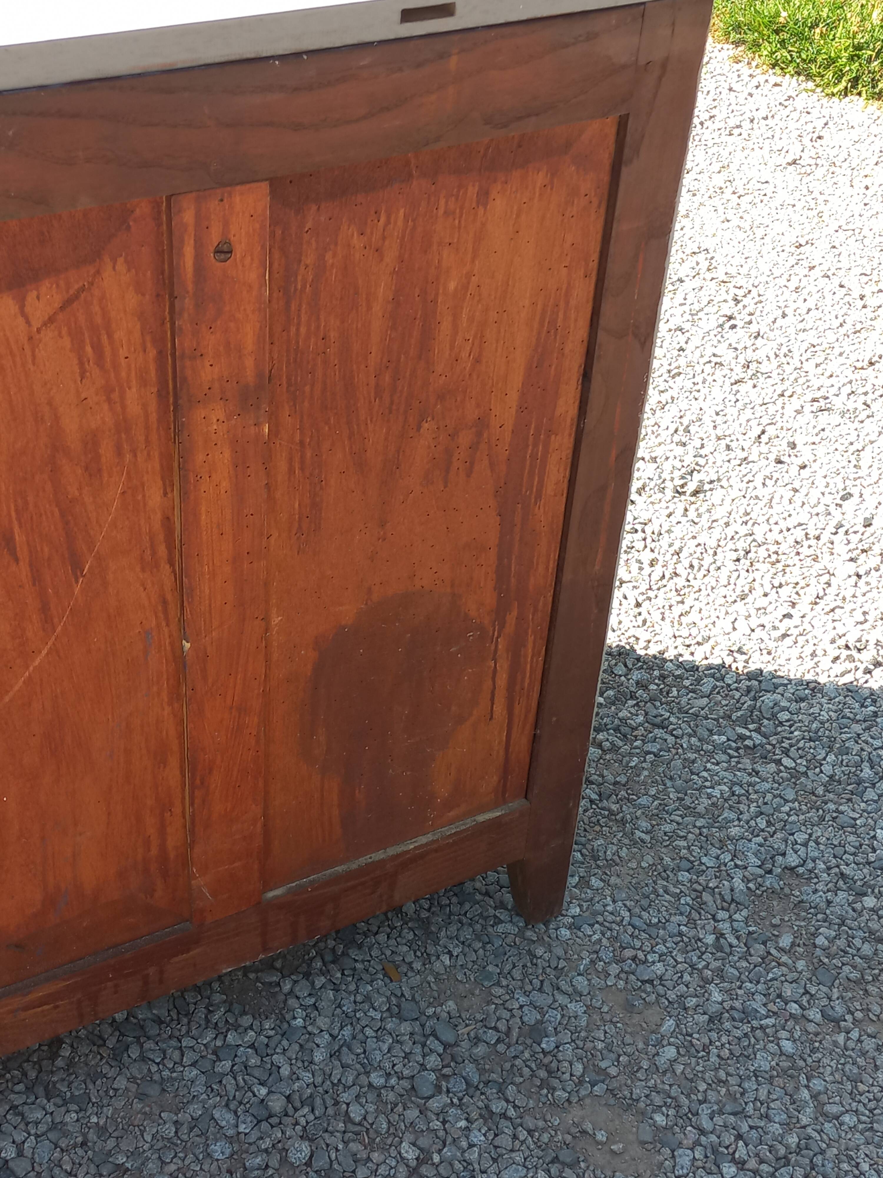 Parisian sideboard in oak and walnut 2 doors 2 drawers from the 20s