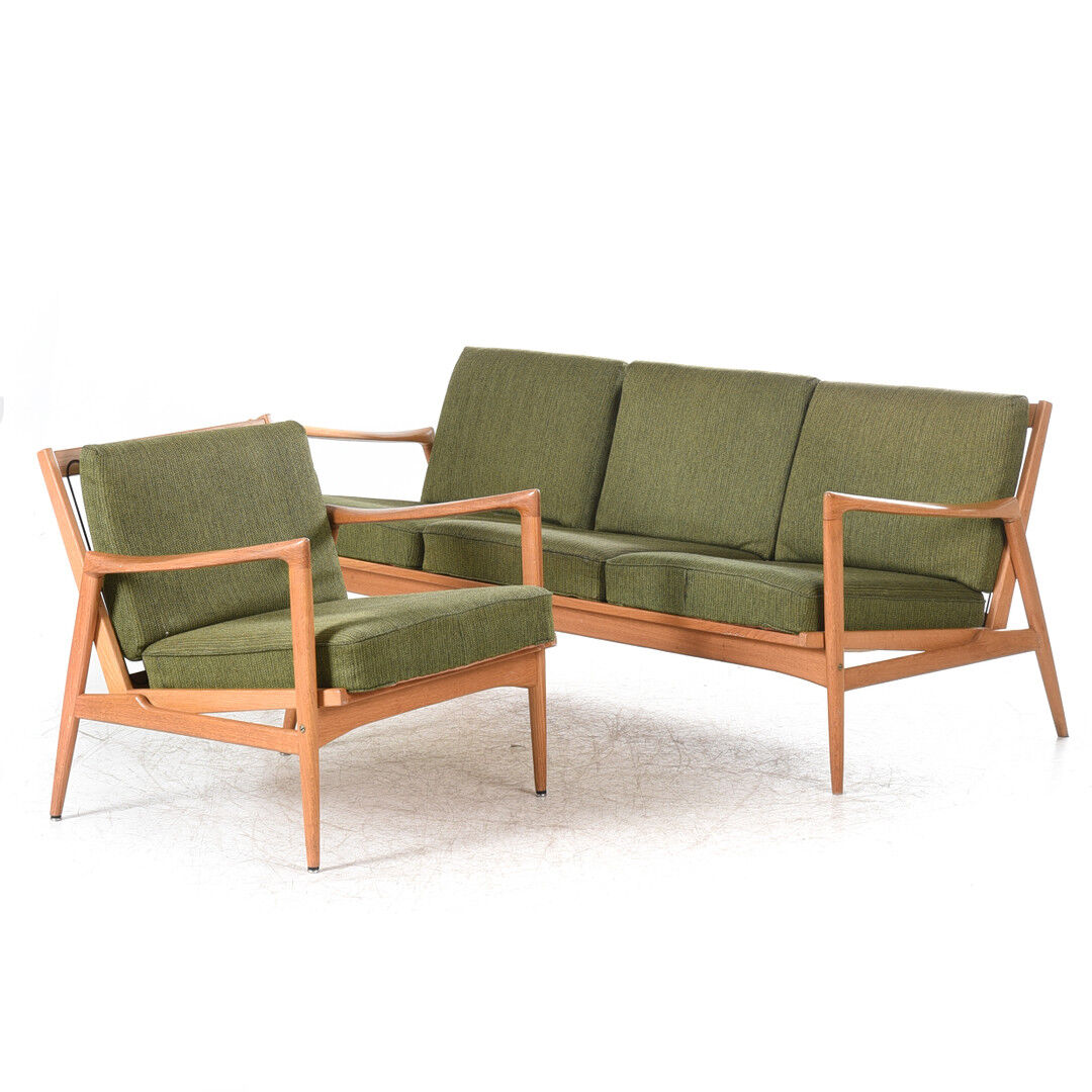 Salon complet Ib Kofod-Larsen en chêne pour OPE Suède