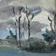 Painting “Lake”, B.Gillet, Oil on strong cardboard